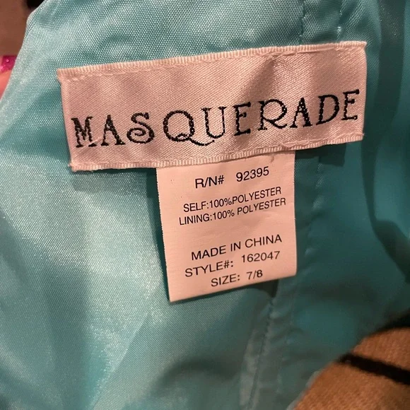 Strapless beaded turquoise unique Dress - Picture 8 of 10